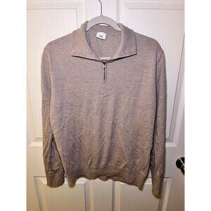 Spoke London Beige 100% Wool Crewneck Sweater Slim Long Long Mens XL